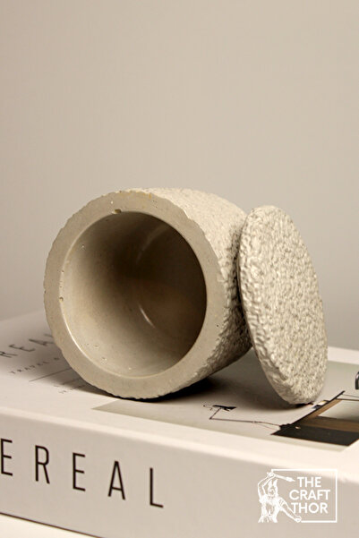 The Craft Thor Stone Textured Concrete Decorative Box with Lid