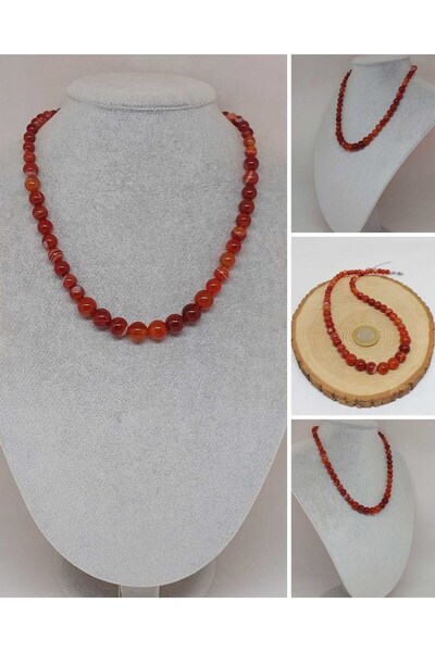 Yasamtohumu Серія «Галактика» Намисто з карнеолом та агатом