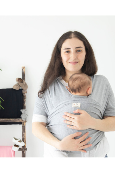 C Chimommy Premium Discovery Pamuklu Esnek Wrap Sling Gri