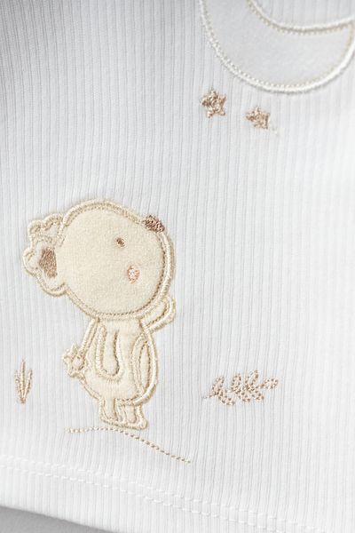 Bebitof Cute Moon and Rabbits Patterned 5 Piece Newborn Hospital Discharge Bodysuit Set