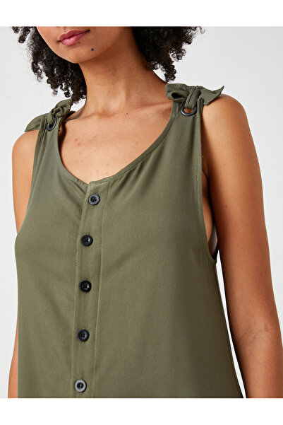 Koton Shorts Jumpsuit Buttoned Front Pocket Detailed Strap