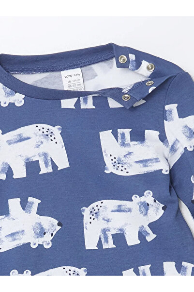 LC Waikiki Lcw Kids Mavi Bisiklet Yaka Erkek Çocuk Pijama Takımı