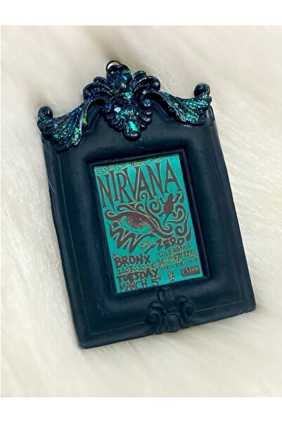 Milo Art El Yapımı Hologramlı Nirvana Küçük Çerçeve Beton Çerçeve 13 Cm