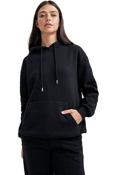 KRAVEN Black Kangaroo Pocket Cotton Ribbed Knitted Sweatshirt