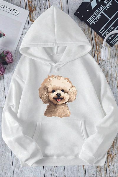 Korefanzin Χαριτωμένο φούτερ με κουκούλα με στάμπα Kode Trend Poodle