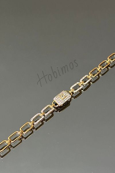 Hobimos Special Series Snap 316L Steel Bracelet with Baguette Zirconia