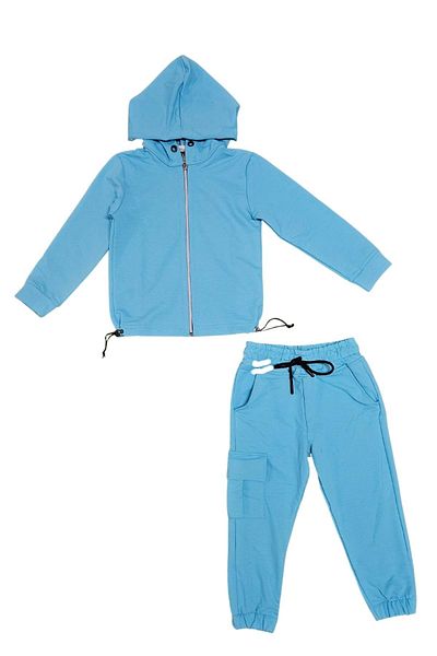 Mnk Baby&Kids Casual αθλητική φόρμα για κορίτσια - Φούτερ, φερμουάρ και ελαστική μέση, 2 κλωστές MNK0664 ΜΠΛΕ