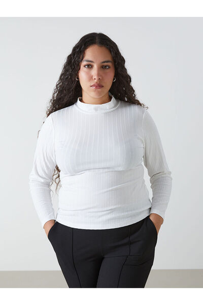 LC Waikiki Peak New Season Stand Collar Solid Long Sleeve Women's Bodysuit