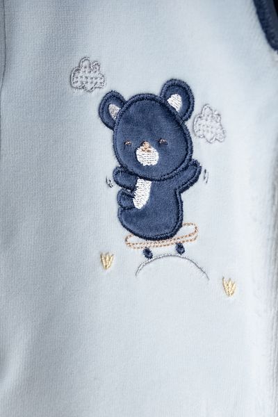 Bebitof Cute Skateboarded Teddy Bear Patterned Cotton Baby Velvet Jumpsuit
