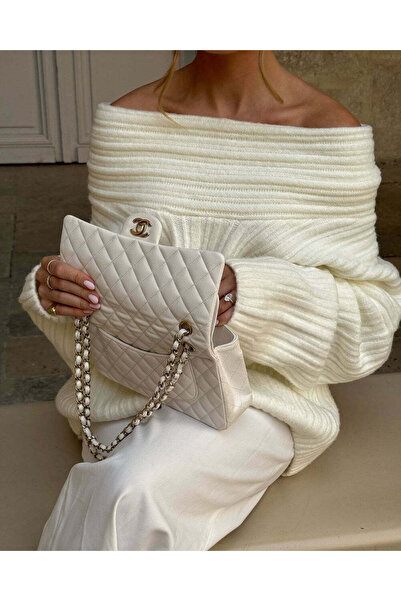 Jose Clothing Pletený svetr s dlouhým rukávem s límečkem Rosalinda Premium Yarn Madonna