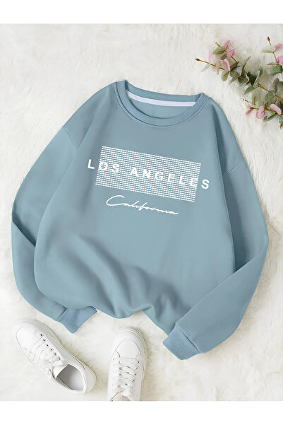 Revasser Unisex Kadın/Erkek Detaylı Los Angeles Özel Baskılı Renkli Oversize ...