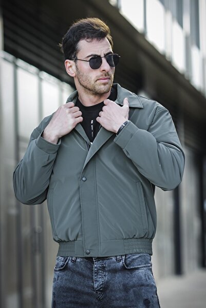 Oksit California Ceket Yaka Su İtici Parlak Kısa Erkek Pilot Mont