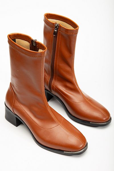 DENORA Μπότες Stretch Tan Matte Skin Brown Stretch Sock Boots