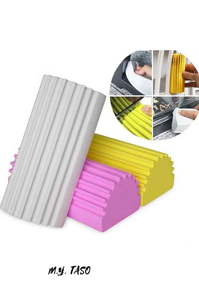 M.Y. TASO 3Pcs Magic Moist Sponge Water Absorbing Dishwashing Sponge and Brush Kitchen Cleaning Sponge