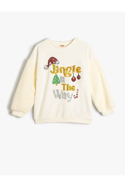 Koton Φούτερ με Πρωτοχρονιάτικο θέμα Παγιέτες Βαμβακερές με παγιέτες