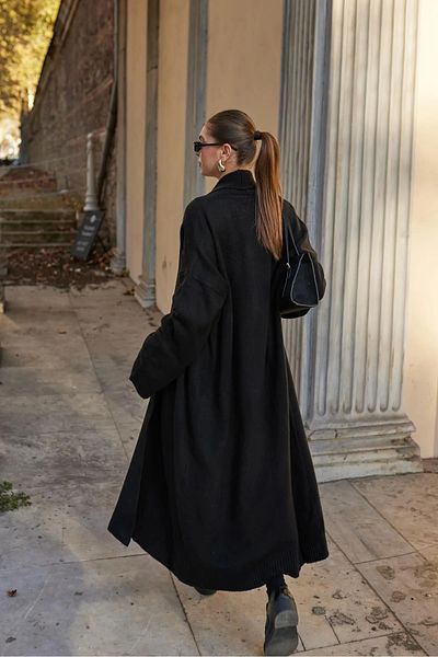 Vaveyla Shawl Collar Long Knitwear Cardigan