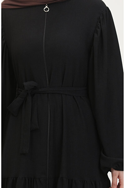 sefamerve Μαύρο μπαλόνι μανίκι Ferace - Μοντέλο 1026-01