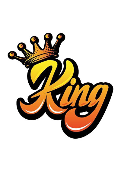MegaSticker Renkli King yazı Sticker Araba, Motorsiklet, Kask, Laptop, Cam St...