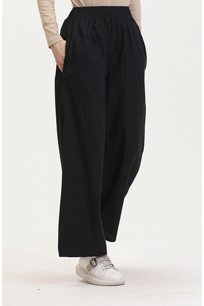 sefamerve Blugi cu talie elastică 2734D-01 Negru