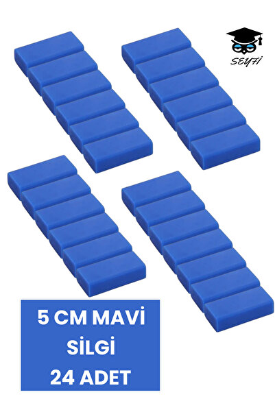 SEYFİKİRTASİYE Gumă de șters albastră de 5 cm - 24 bucăți cu ridicare de stoc