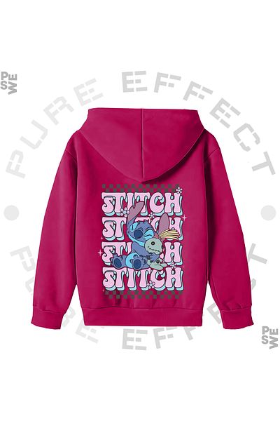 PURE EFFECT Hanorac pentru copii unisex Lilo și Stitch cu 3 fire - Hanorac imprimat și multicolor