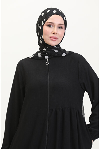 sefamerve Black Gathered Ferace - 1027-01 Model