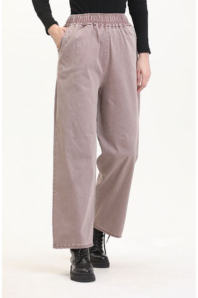 sefamerve Hellrosa Dusty-Jeans mit elastischem Bund – 9633B-01