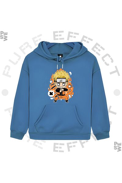 PURE EFFECT Унисекс суитчър с аниме шарка Наруто - многоцветен, суичър от 3 нишки