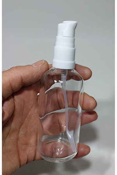 dercam 100 ml Şeffaf Losyon Sprey Şişe 100 Cc Sızdırmaz Beyaz Krem Pompa Kapa...