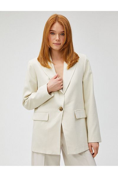 Koton Oversize Blazer Jacket Single Button
