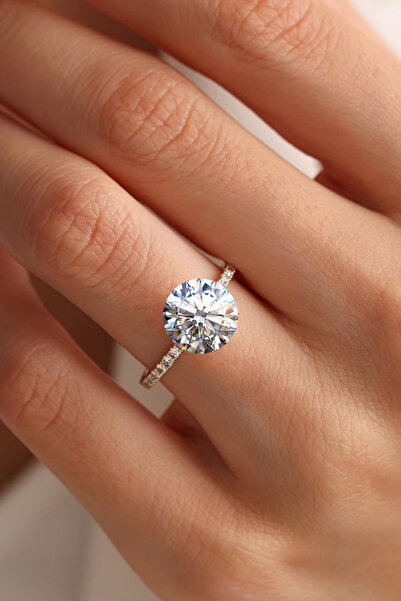 Crystal Diamond Zirconia Işıklı kutuda 2 karat tektaş yüzük