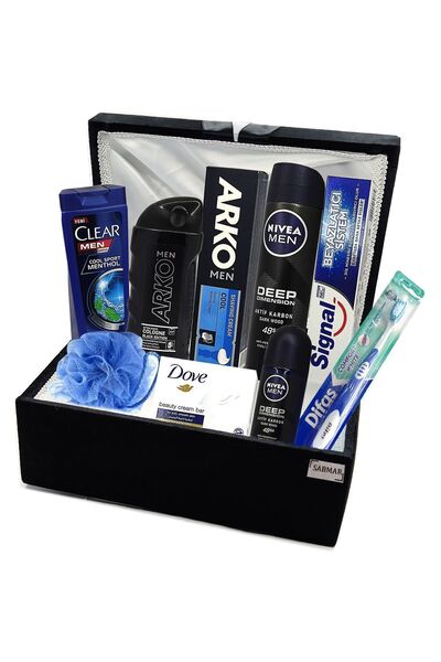 NIVEA Erkek Bohçası Damat Bohça Nişan Çeyiz Sandık Seti + 3'lü Nişan Çeyiz Kolisi Erkek Bakım Seti 9022059