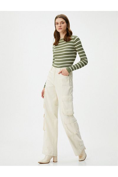 Koton Basic Sweater Crew Neck Ribbed Regular Fit