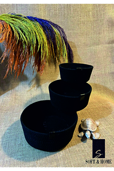 SOFT HOME Jüt Hasır Sepet ,el Dokuma, Çok Amaçlı Sepet, Banyo Ve Mutfak Organ...