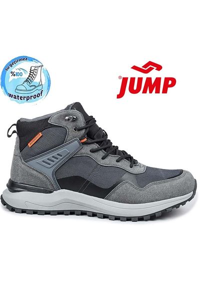 Kids Club Shoes Jump 28655 Αδιάβροχη Αντιολισθητική Σόλα Ορθοπεδικές Ανδρικές Μπότες ΓΚΡΙ