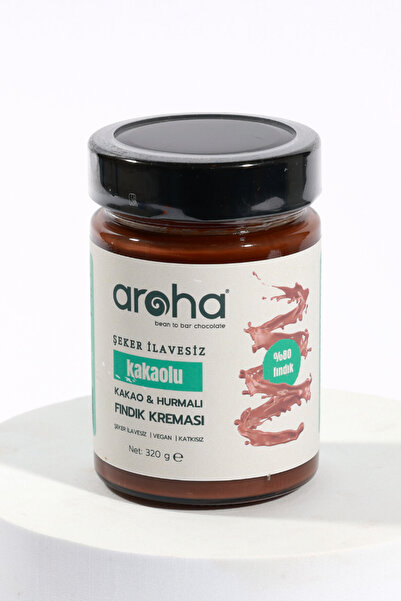 AROHA Kakao & Hurmalı Fındık Kreması %80 Fındık - Şeker Ilavesiz - 320 G