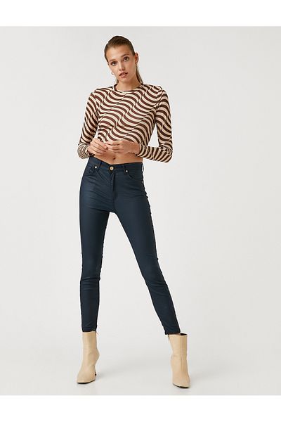 Koton Jeans Pantaloni Slim Cut Talie Înaltă Picior Skinny