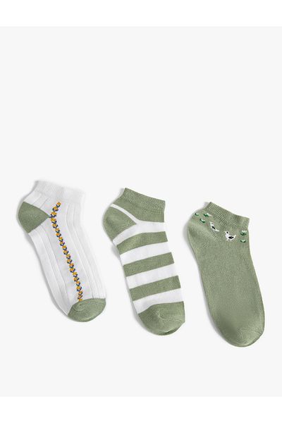 Koton Set 3 șosete cu papuci cu dungi - Multicolore
