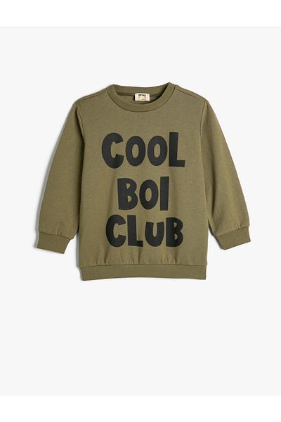 Koton Mikina s dlouhým rukávem Crew Neck Slogan Potištěný Zvýšený