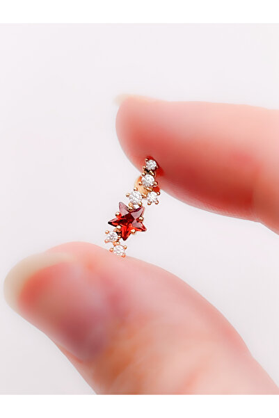 Trinos Cerrahi Çelik Piercing Zirkon Taşlı Büyük Yıldızlı Samanyolu Figürlü K...