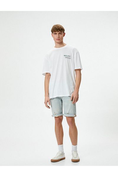 Koton Men's Light Indigo Shorts & Bermuda 2SAM40042ND