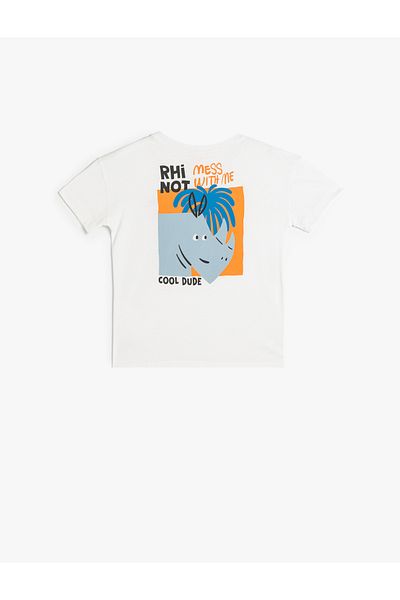 Koton Crew Neck Printed Cotton Short Sleeve T-Shirt
