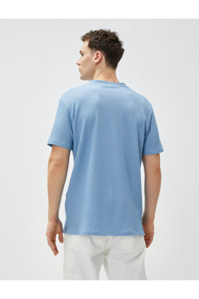 Koton Футболка з коротким рукавом Tisort з текстурованою горловиною