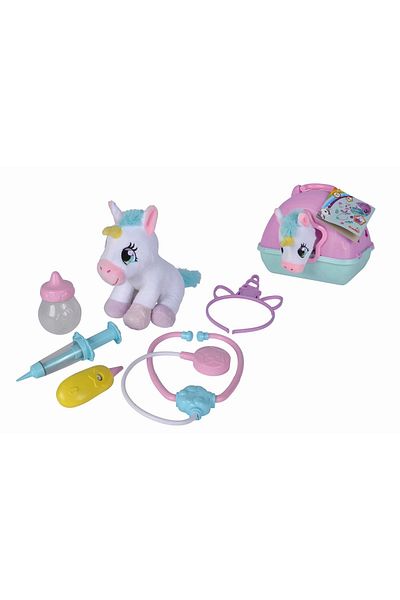 TOYFEST علبة Vet مع قطيفة يونيكورن 20 سم