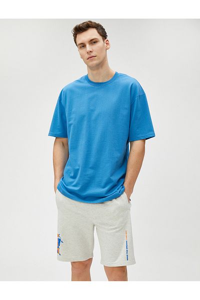 Koton Basketball Printed Shorts Slim Fit with Lace Waist Pocket