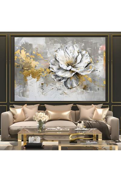 EMYA HOME Εκτύπωση σε καμβά λευκά λουλούδια
