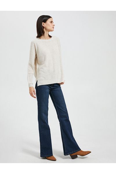 Koton Basic Knitwear Sweater Long Sleeve Crew Neck Ribbed Cashmere Textured