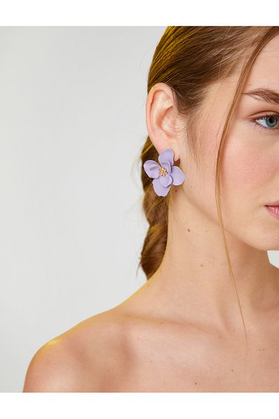 Koton Flower Shaped Steel Earrings