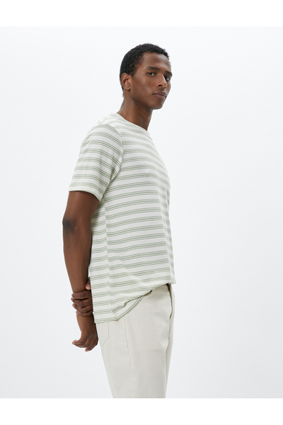 Koton Tricou texturat decolteu cu mânecă scurtă, amestec de viscoză