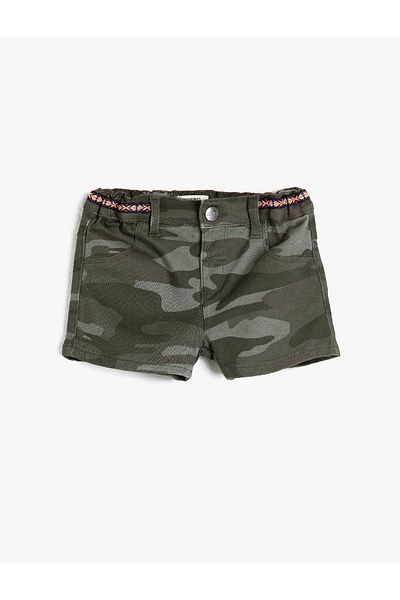 Koton Gabardine Shorts - Camouflage Pattern